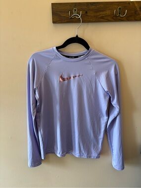 Nike Girls' Lavender Long Sleeve Hydroguard UV Rash Guard size XL